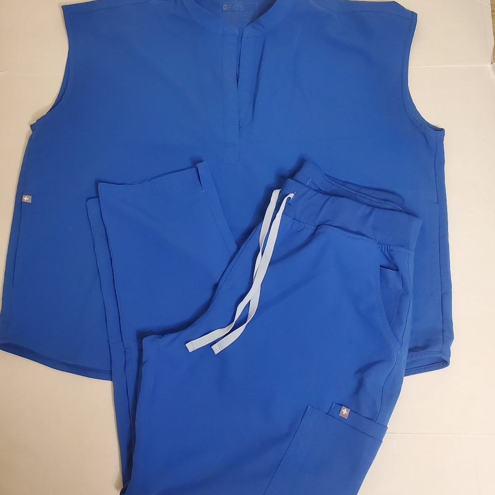 Figs Scrub Set Yola Pants Rafaela Top Blue  Woman's Size XXL